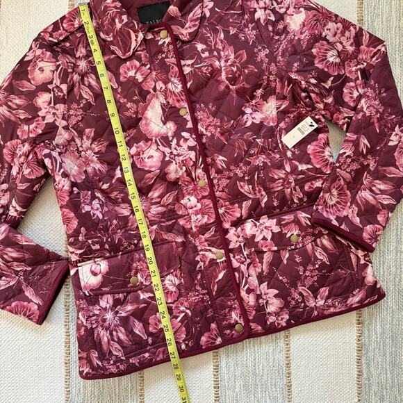 Talbots Splendid Floral Purple Lightweight Quilted Barn Jacket Women’s Large - Picture 5 of 10